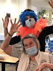 clowning with residents